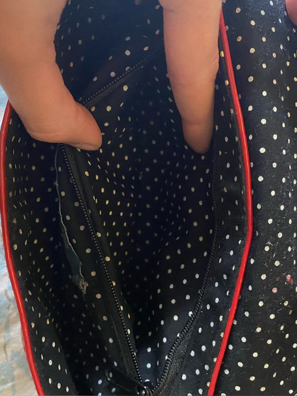 Vintage Y2K Spring red pleather shoulder/ clutch bag with polka dots❤️ - Picture 9 of 15